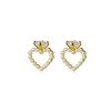 Party CZ Heart Crown Shell Pearls 925 Sterling Silver Stud Earrings