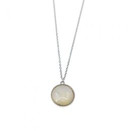 Delicate Round Shell 925 Sterling Silver Necklace