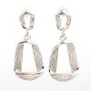 Lady Geometry Hollow Irregular 925 Sterling Silver Dangling Earrings