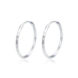 Simple Geometry Circles 925 Sterling Silver Hoop Earrings