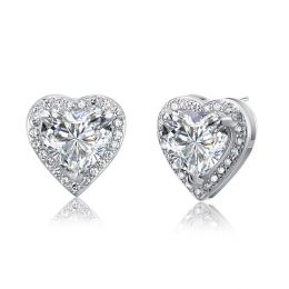 3 Carat Created Diamond 925 Sterling Silver Heart Stud Earrings XFE8021