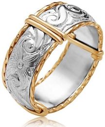 Ronaldo: "Angelina Ring" Gold Silver (Ring Size: Ring Size:  5)